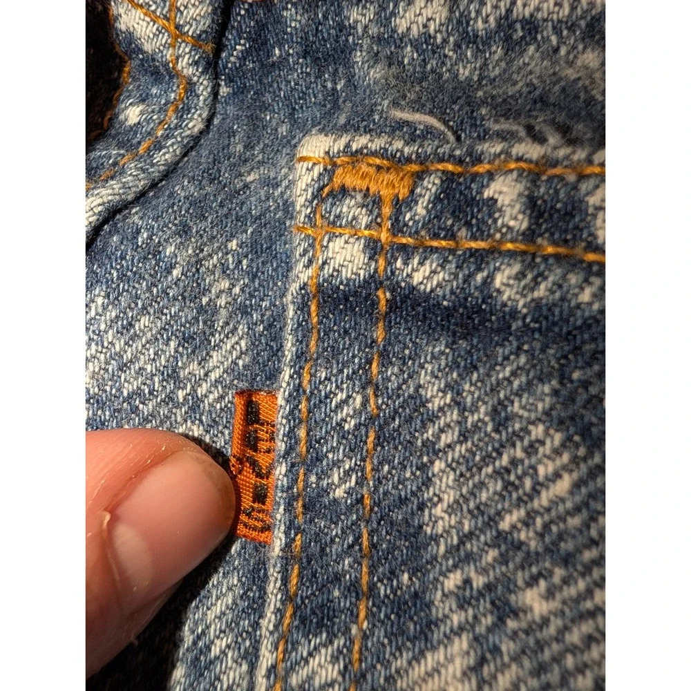 Levis Jeans Mens 28X32 705 Student  Made in USA Acid Wash Orange Tab Straight